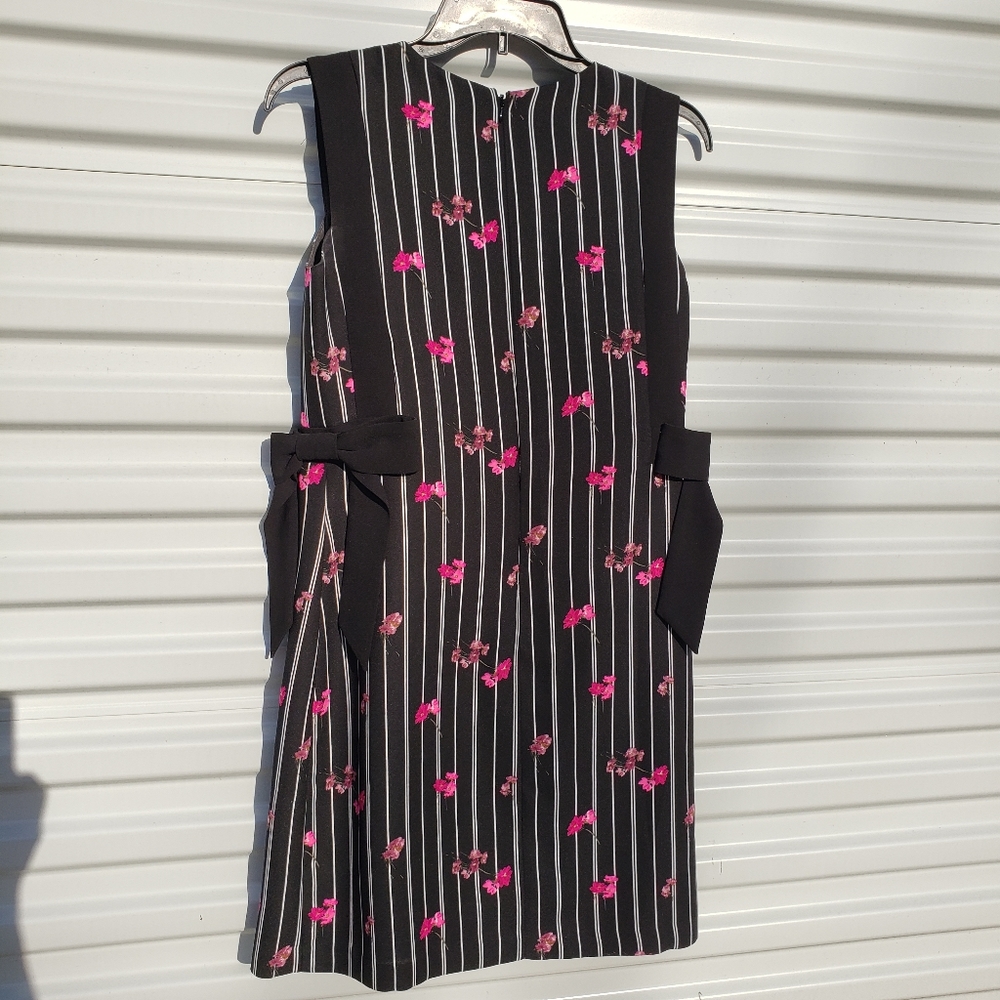 CeCe black pink floral confetti striped shift dres - Picture 8 of 8